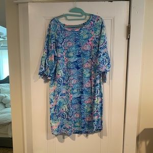 Lilly Shift Dress with Tied Sleeves